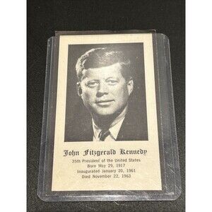 Vintage President John Fitzgerald Kennedy Funeral Prayer Mass Card JFK